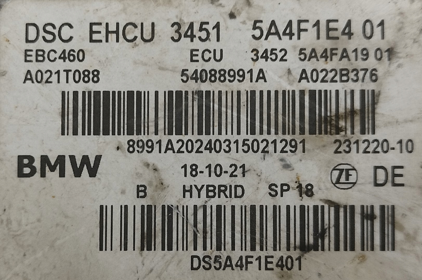 control unit POMPY ABS BMW 5 G30 G31 5A4F1E4