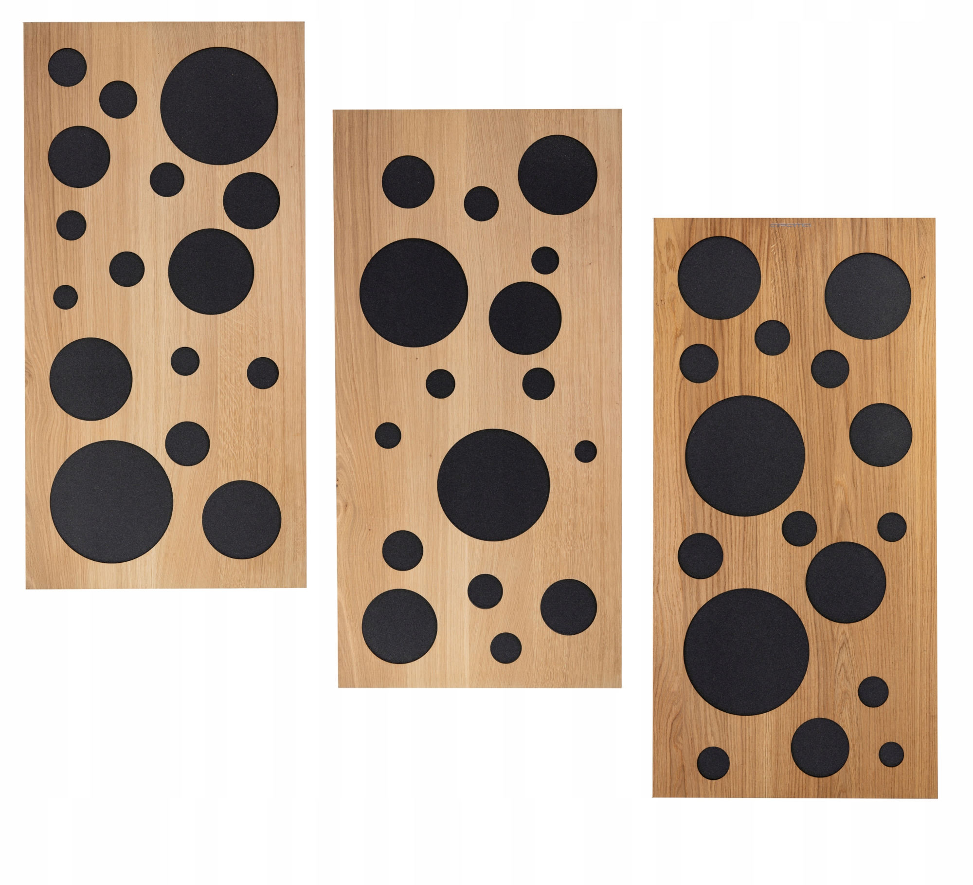 Sada 3ks dekorativní akustický Ekran absorbující 6 cm panel dřevo dub