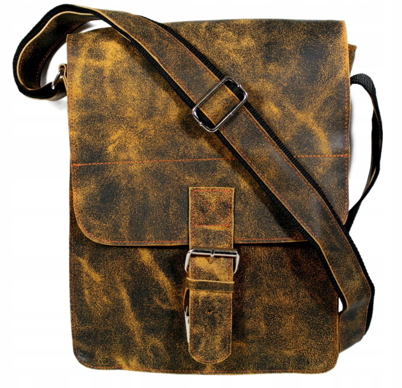 Pánská kožená taška přes rameno s popruhem kabelka přes rameno vintage polská hnědá