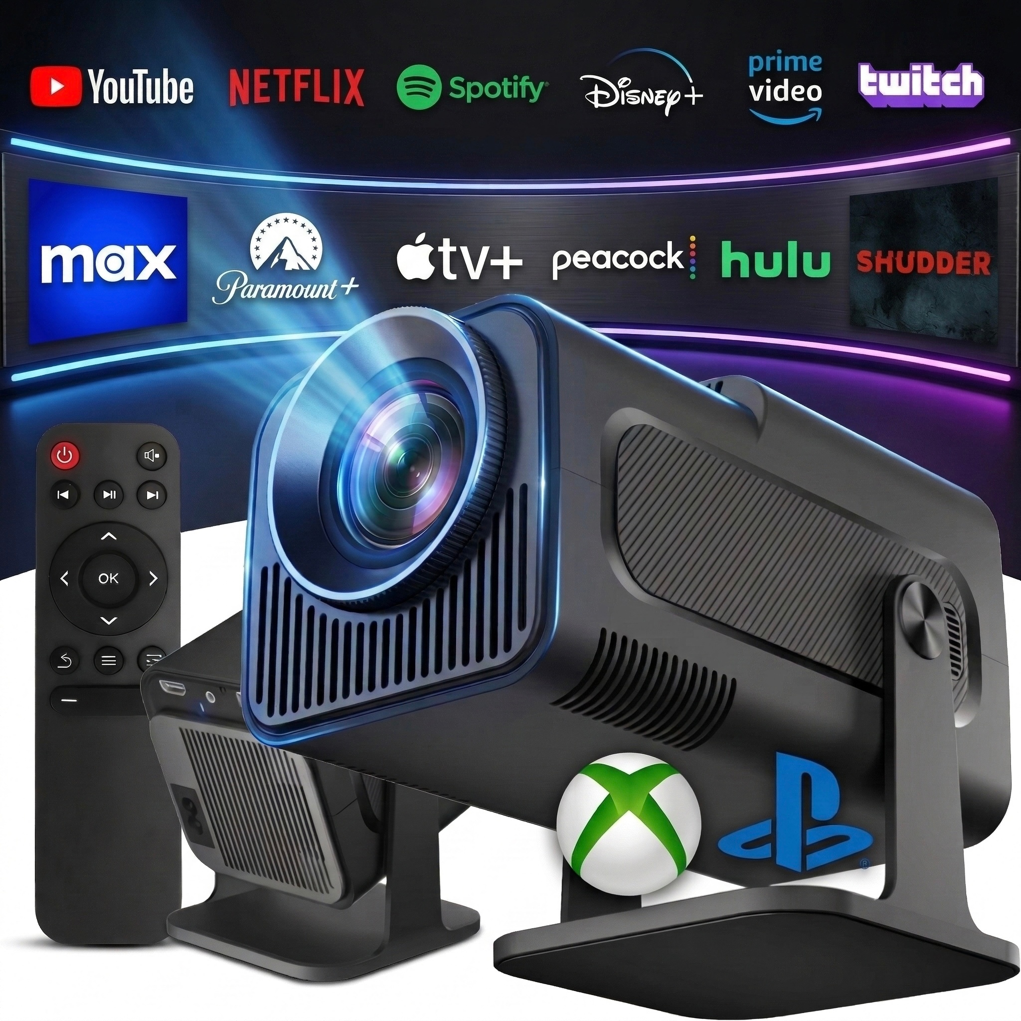 Projektor HY320 2026 Android 13 2/16GB 4K Smart Tv WiFi Bluetooth otočný