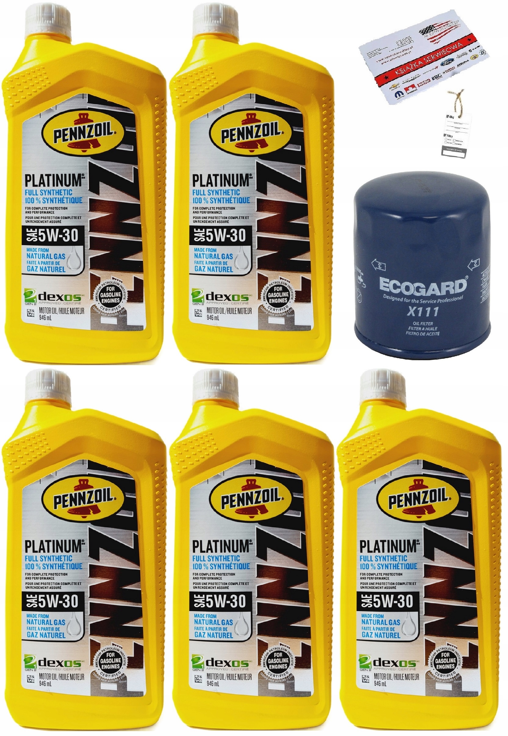 PENNZOIL 5W30 4,7L + FILTR GMC SAVANA 4,3 01-2014