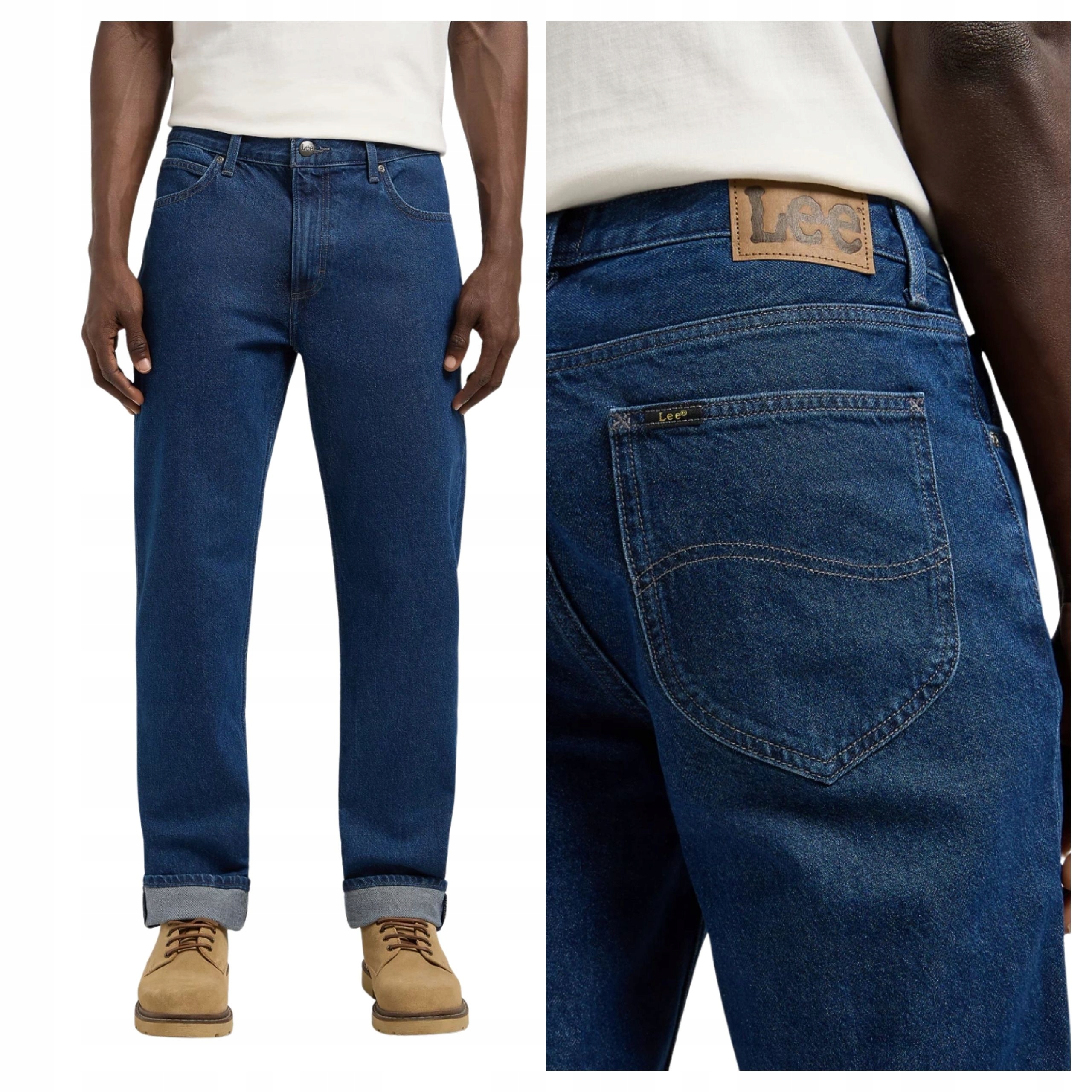 Pánské kalhoty Lee West Reach Jeansové Regular Fit Modré W34 L30