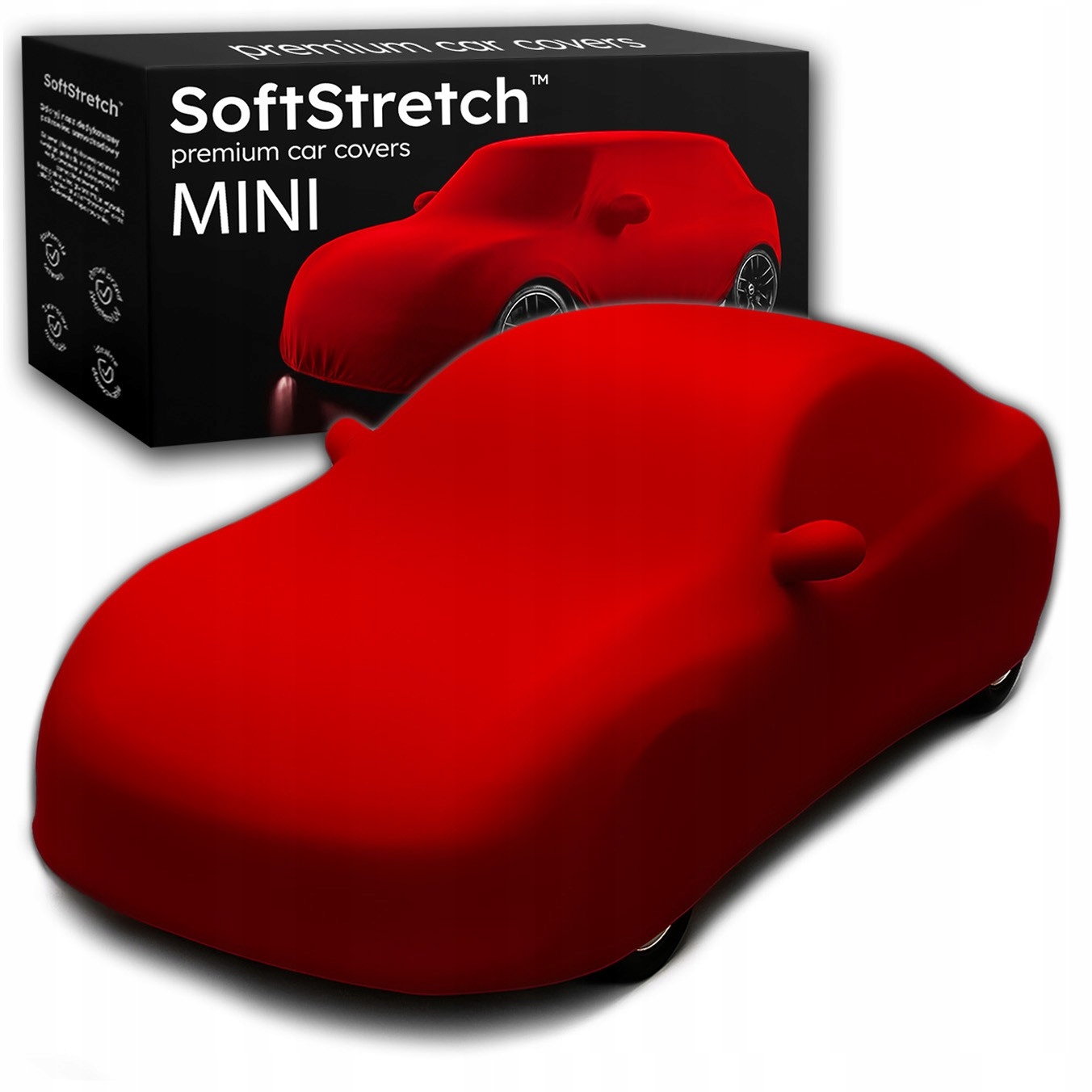 Pokrowiec Samochodowy Premium SoftStretch Uniwersalny Mini Czerwony