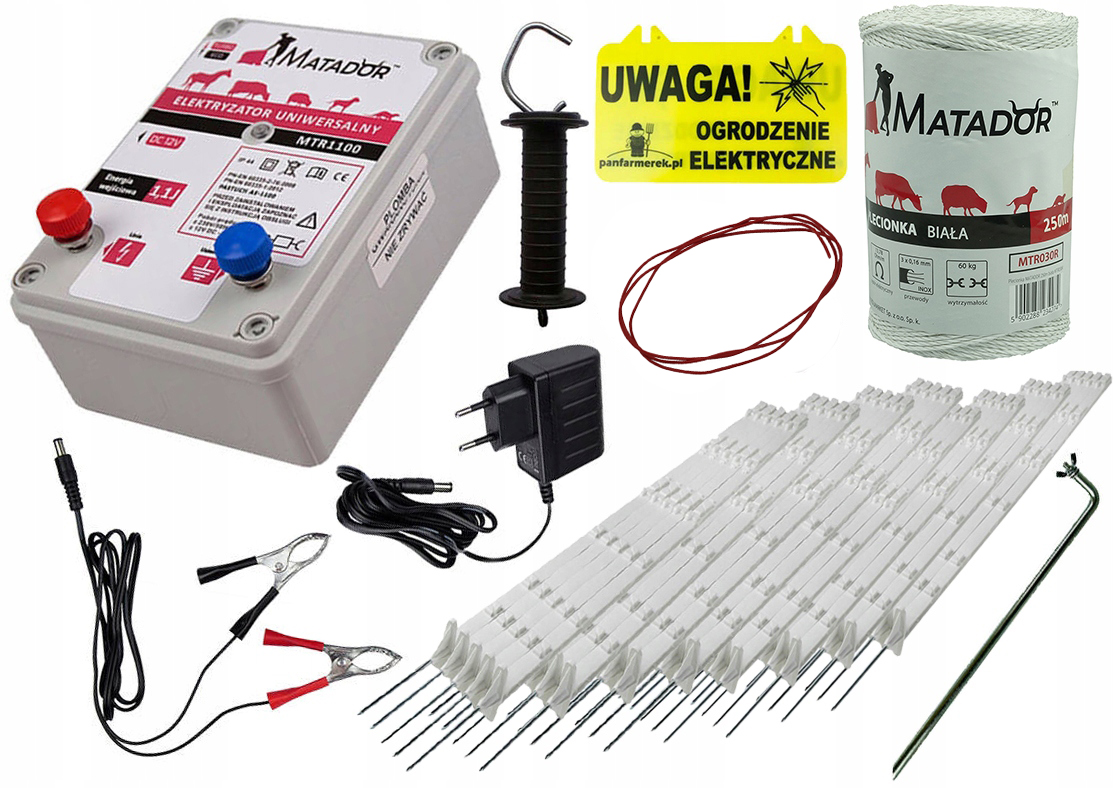 

Uniwersalny Pastuch Elektryczny XXL psa +paliki