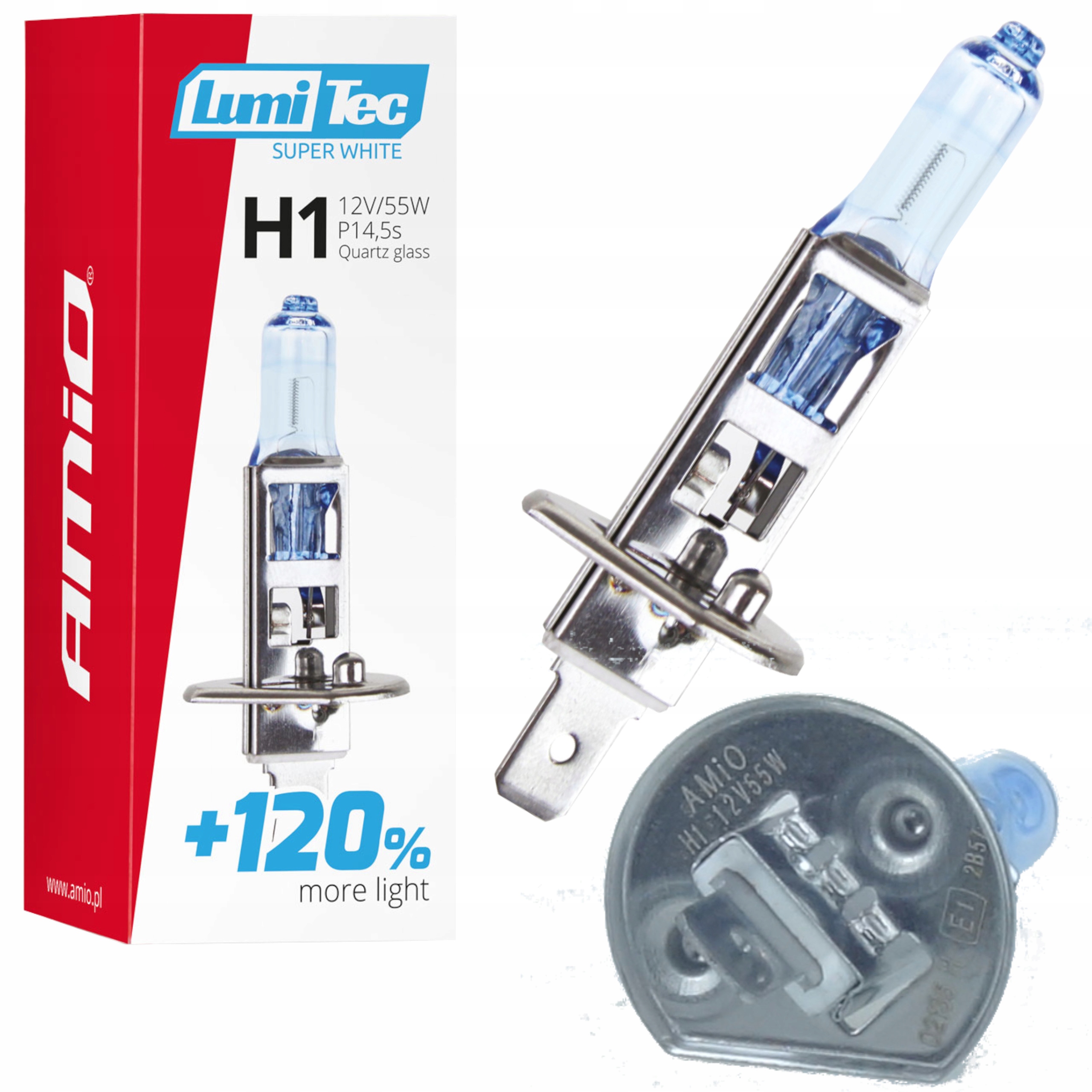 Żarówka halogenowa H1 12V 55W LumiTec White +120% 02135 Homologacja