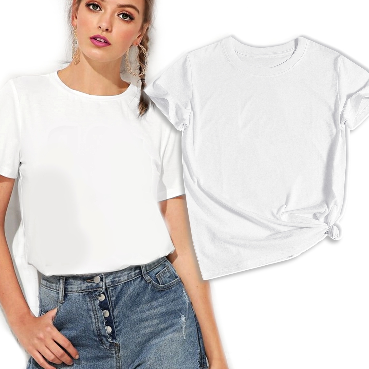 

Bluzka T-shirt Gładka Bawełniana luźna #XL b/70