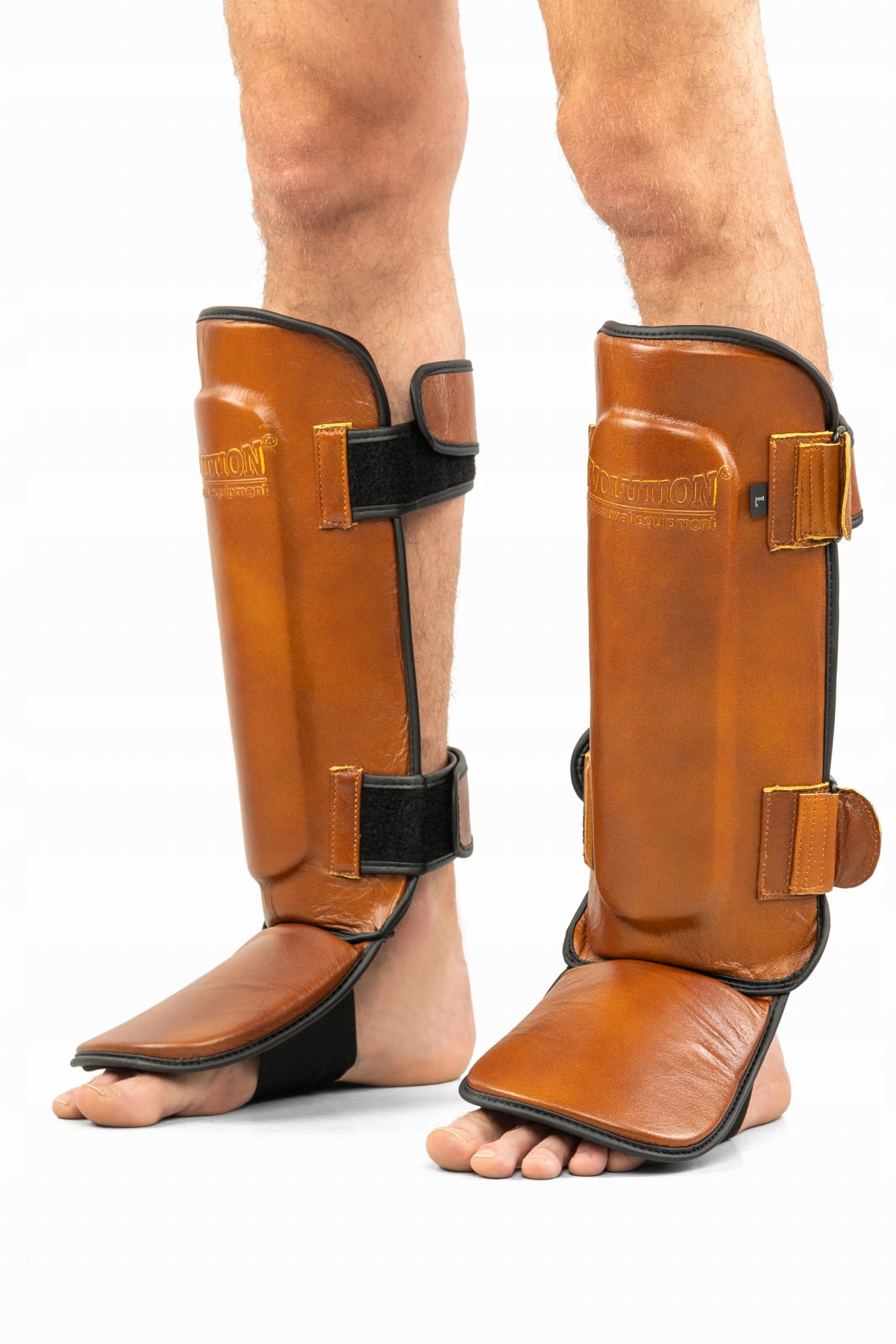 Chránič Holeně S Ochranou Chodidla Z Retro Kůže Evolution XL