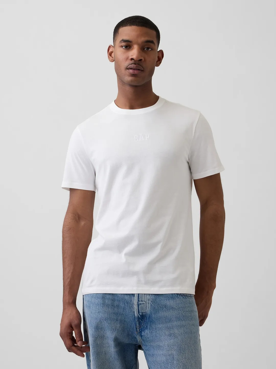 Gap Tričko Everyday Soft s malým logem, barva New Off White, velikost L