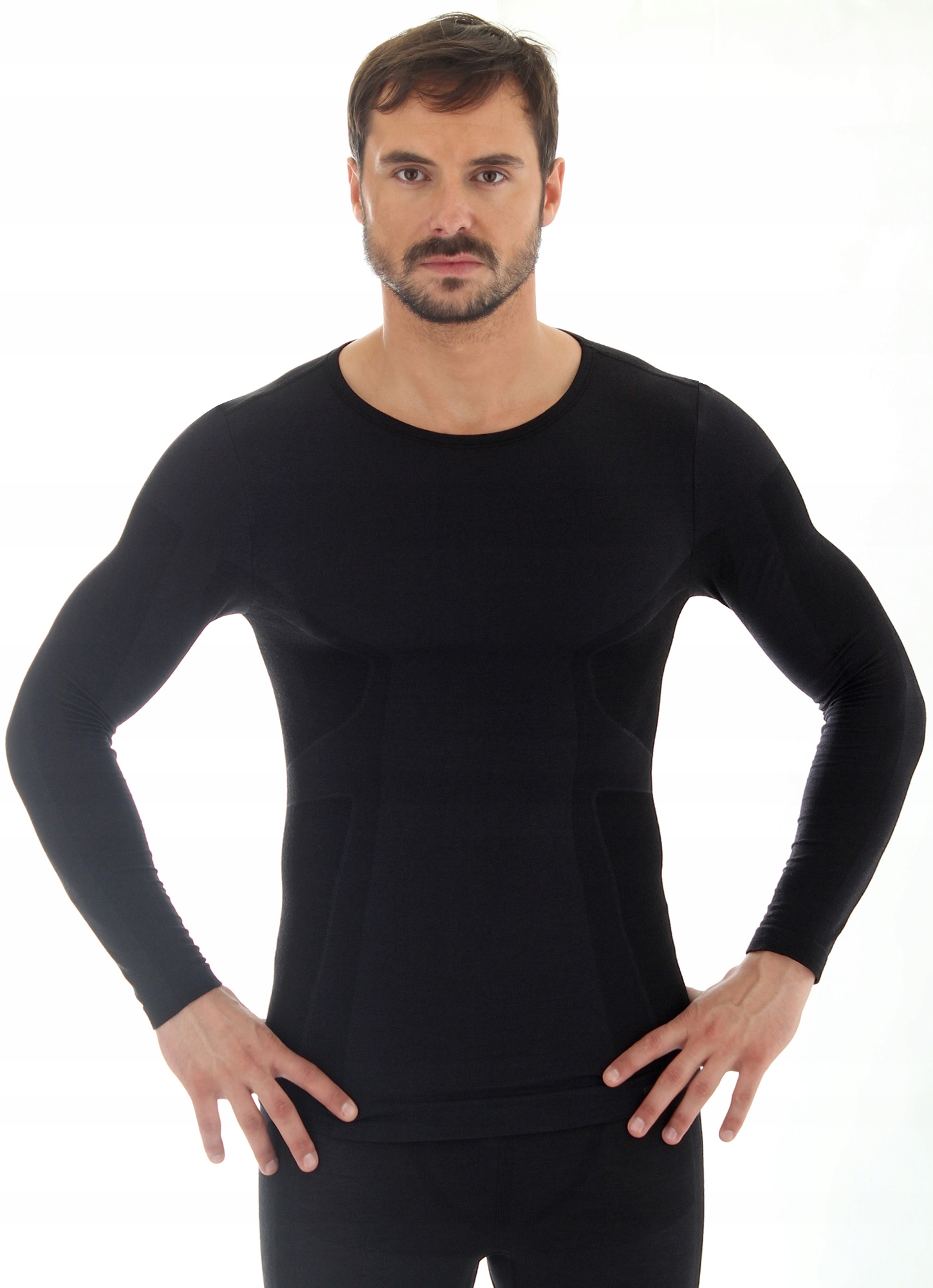 KOMFORTOWA KOSZULKA MERINO BRUBECK MEN LS11600 -L Rękaw długi rękaw