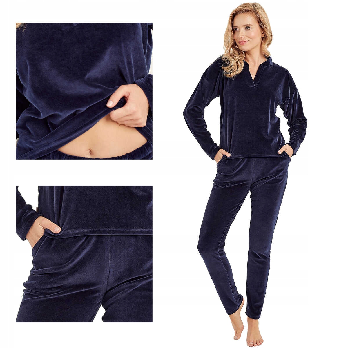 Taro Teplákovka velurový Lauren 3027 tmavě modrý M