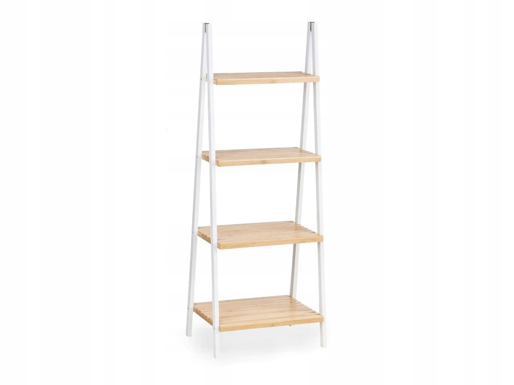 Regál Bamboo Glow, 40 x 30 x 109 cm, biely