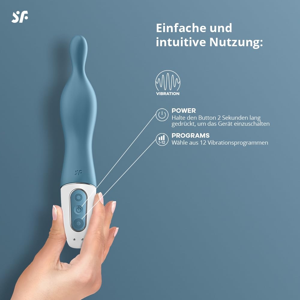 SATISFYER A-Mazing 1 Wibrator Klitorisowy i Punktu A Wodoodporny Niebieski — miniatura 3