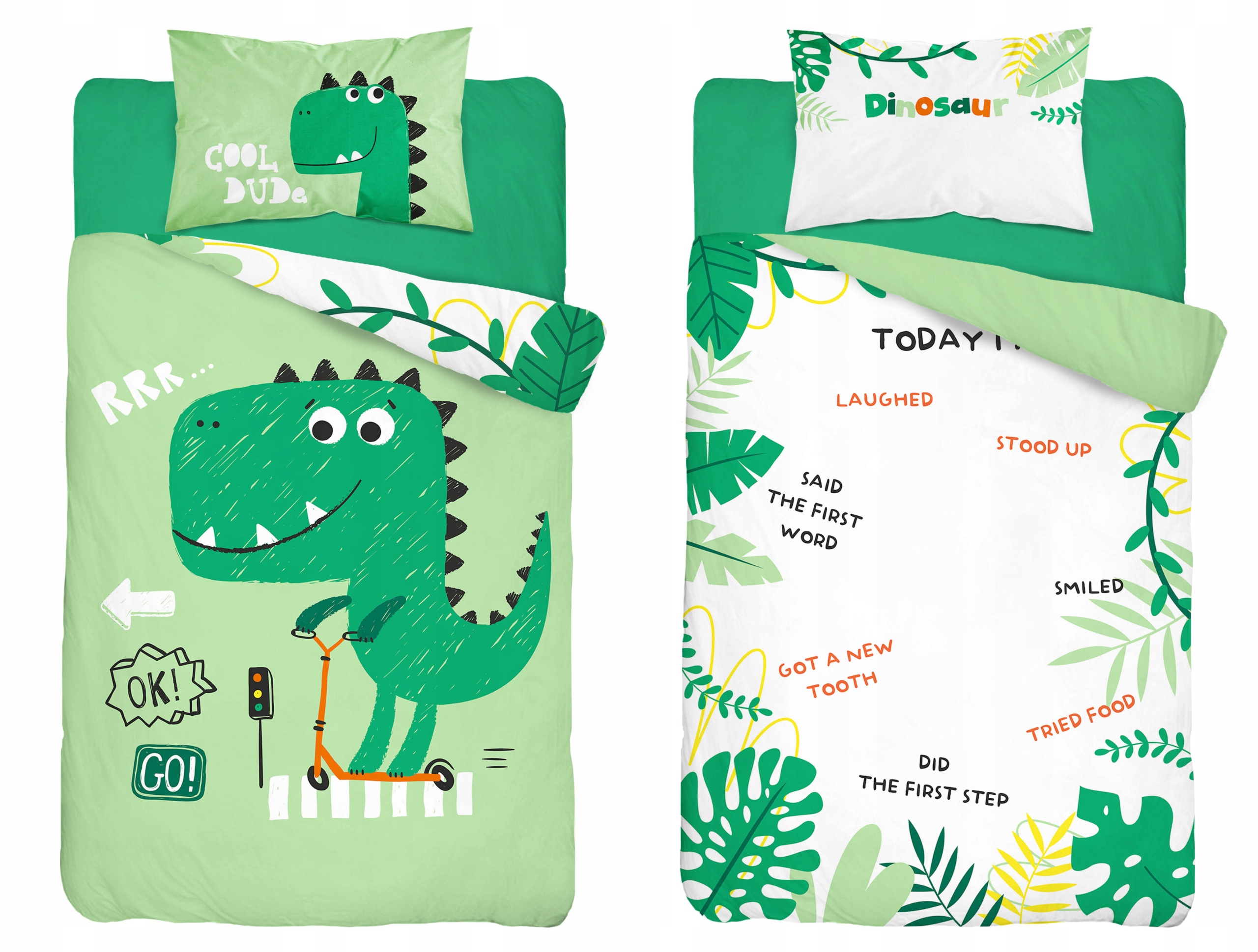 

Pościel Bambusowa 90x120 Zielona Dino 3951B