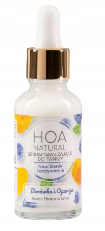 Hoa Natural Borówka I Opuncja Serum Nawilżające Do Twarzy Kwas Hialuronowy