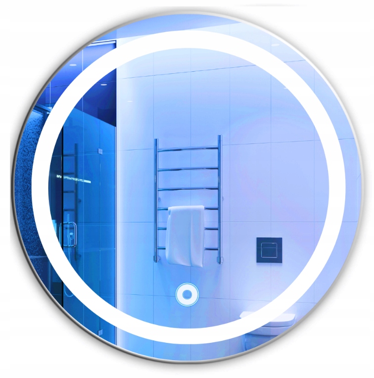 

Lustro Okrągłe 80cm Włącznik Podświetlane Led Koło