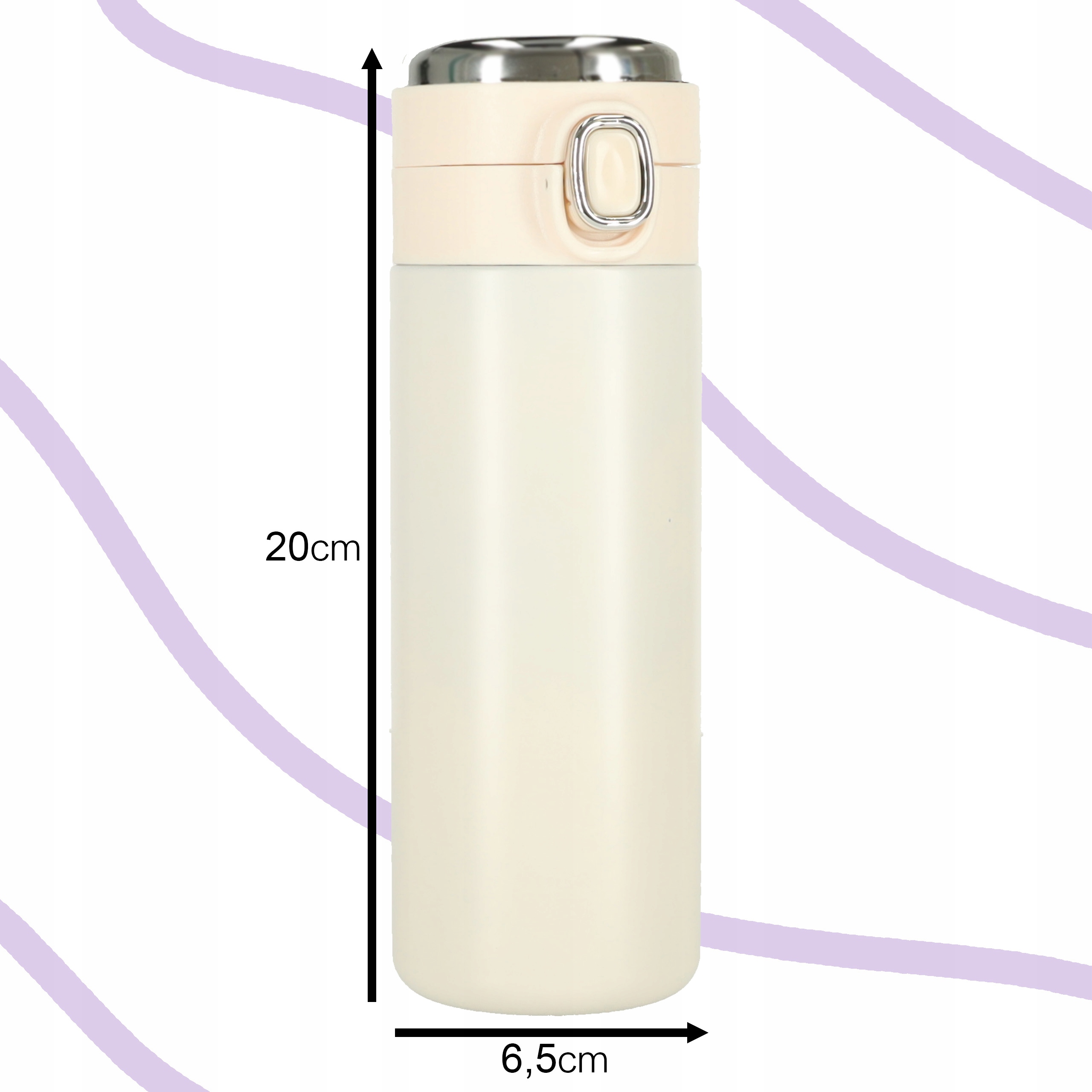 KUBEK TERMICZNY TERMOS Z USTNIKIEM WYŚWIETLACZ TEMPERATURY 420ML Marka inna