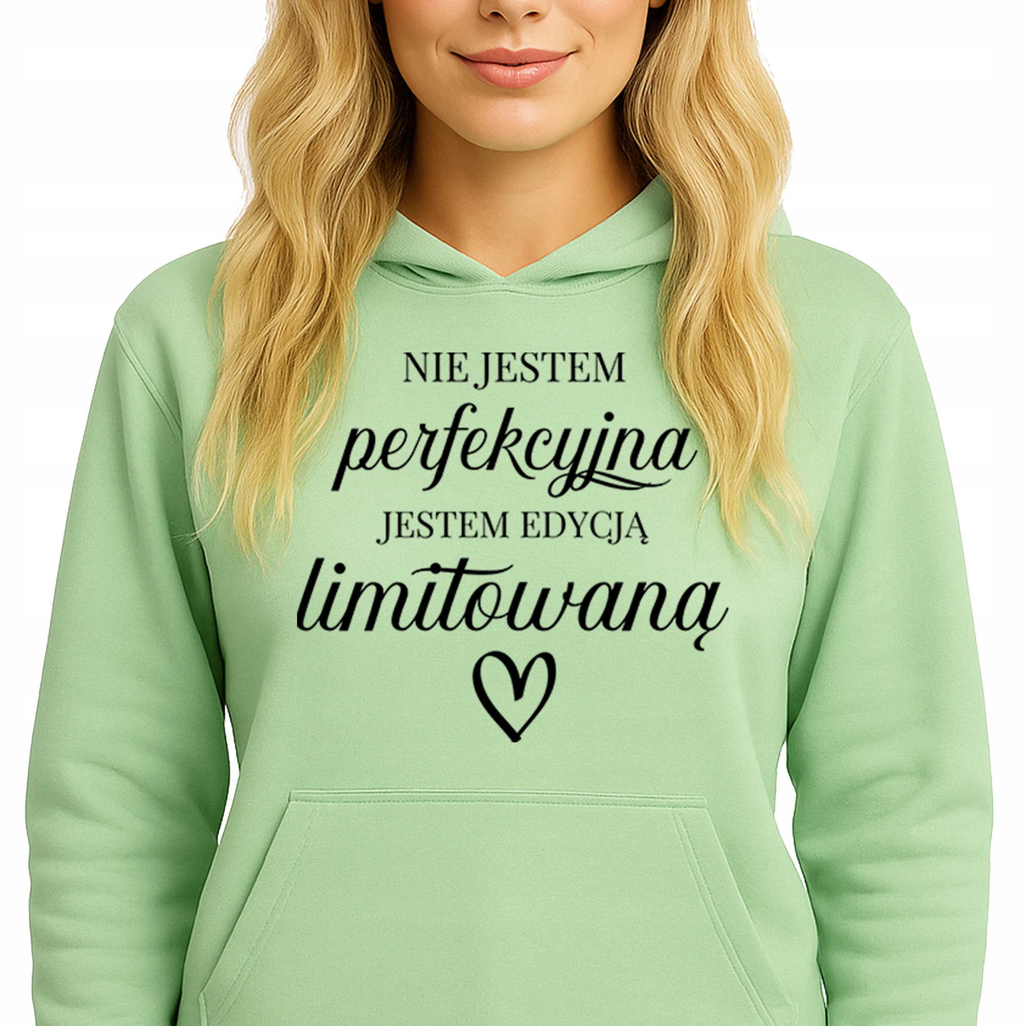 Mikina S Kapucí Zelená bavlněná mikina Jsem limitovaná edice Vel S