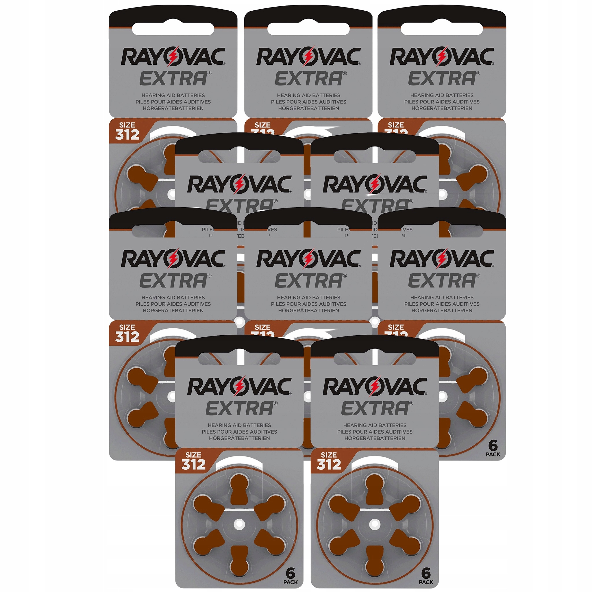 

60x Baterie Słuchowe Rayovac 312 Mf PR41 ZincAir