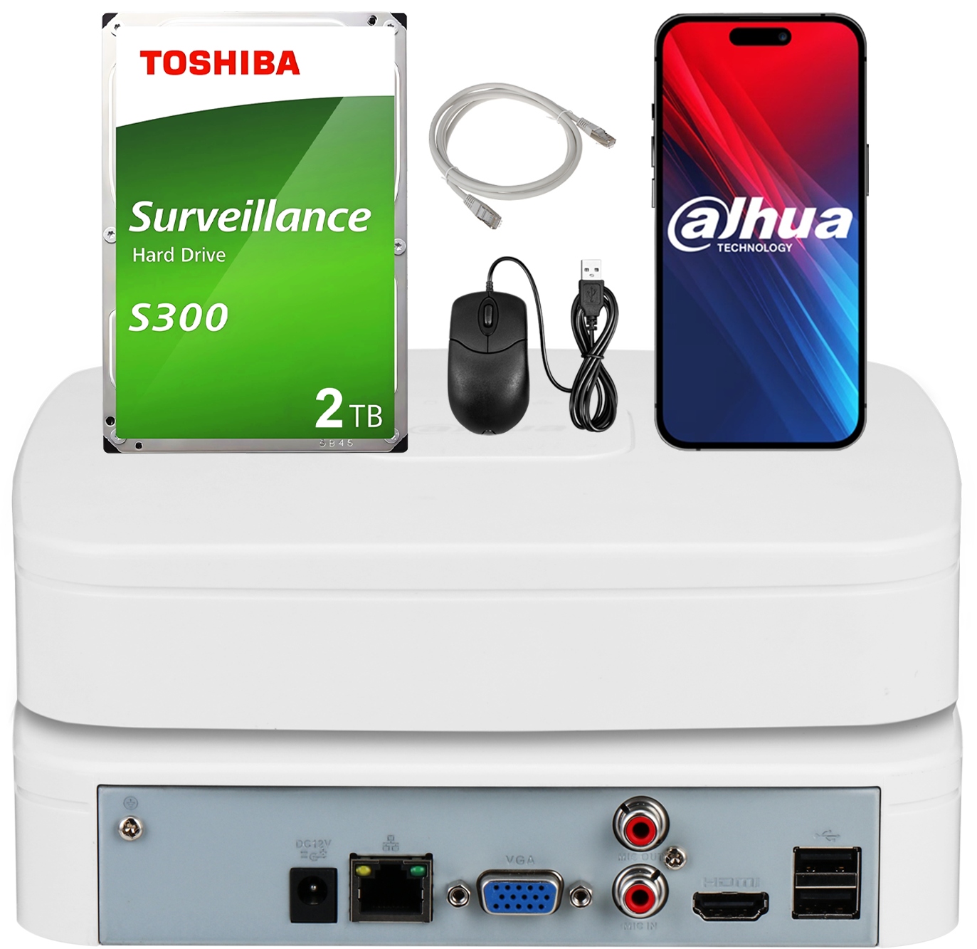 Ip Registrátor NVR2108-4KS3 8 kanálový 12Mpx 1U Lite Dahua Toshiba 2TB