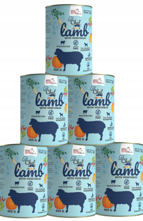 Syta Micha Chef Junior Lamb Karma Mokra z jagnięciną dla szczeniąt 6x400g