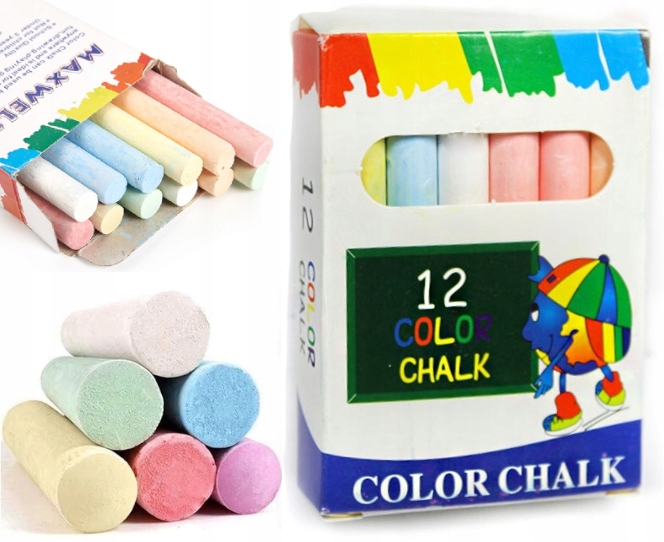 KREDA KOLOROWA SZKOLNA KREDA TABLICOWA 12 SZTUK