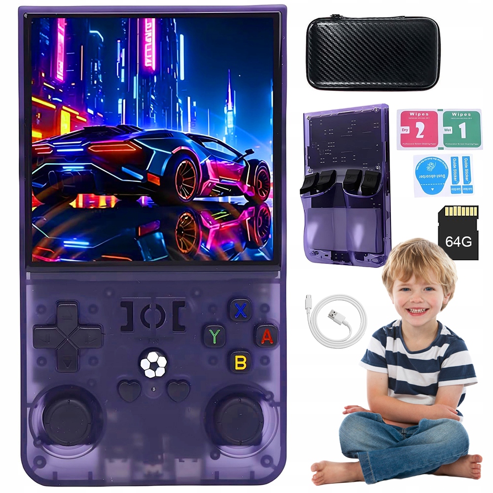Przenośna Konsola Do Retro Gier R36MAX 4" Do Gier Retro 18000 Gry 64G