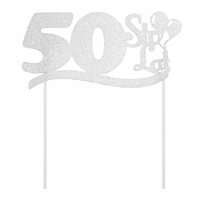 

Topper do ciasta 50 urodziny srebrny