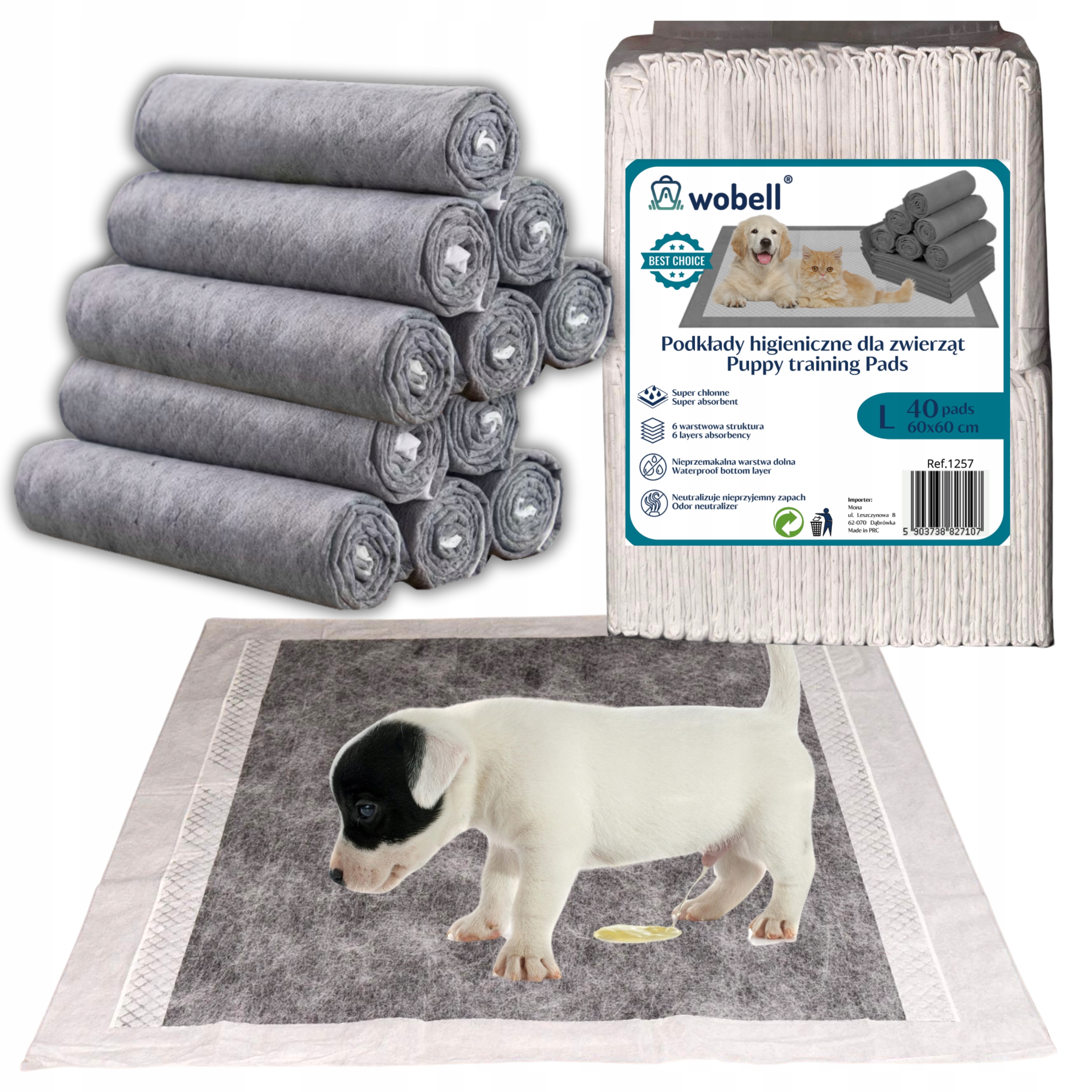Hygienická absorpční podložka pro psa, jednorázová, 60x60 40ks