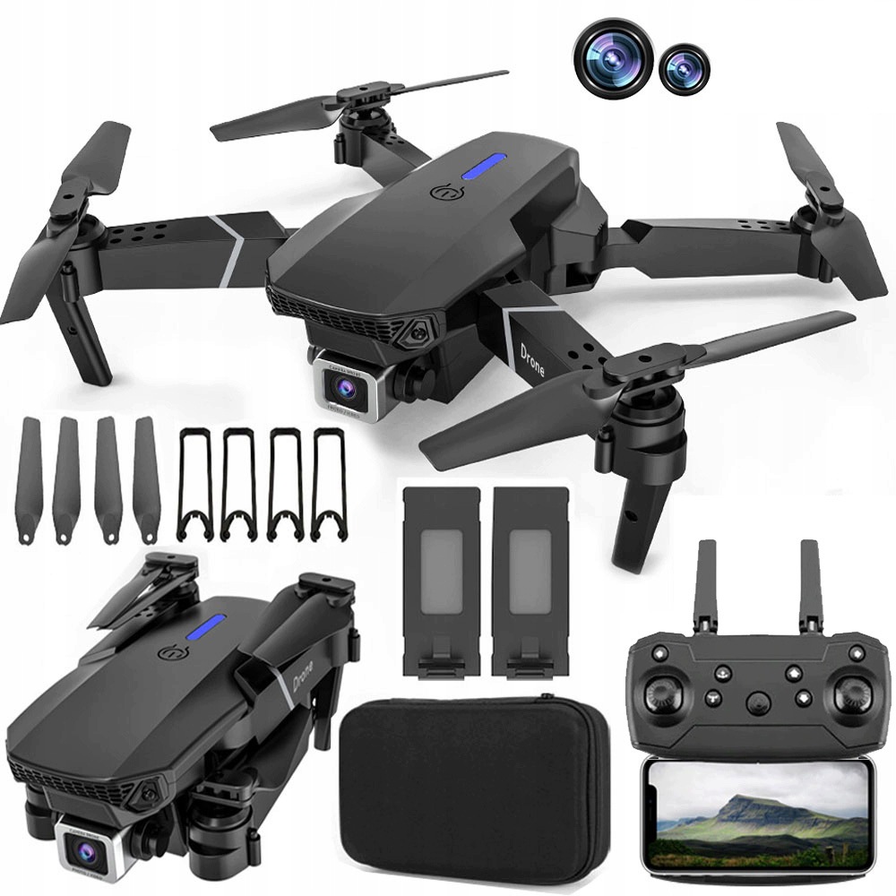 Dron S 2 Kamerami Motory Fpv 4K Wifi 3 Akumulátory 1800 mAh Skládací Dron