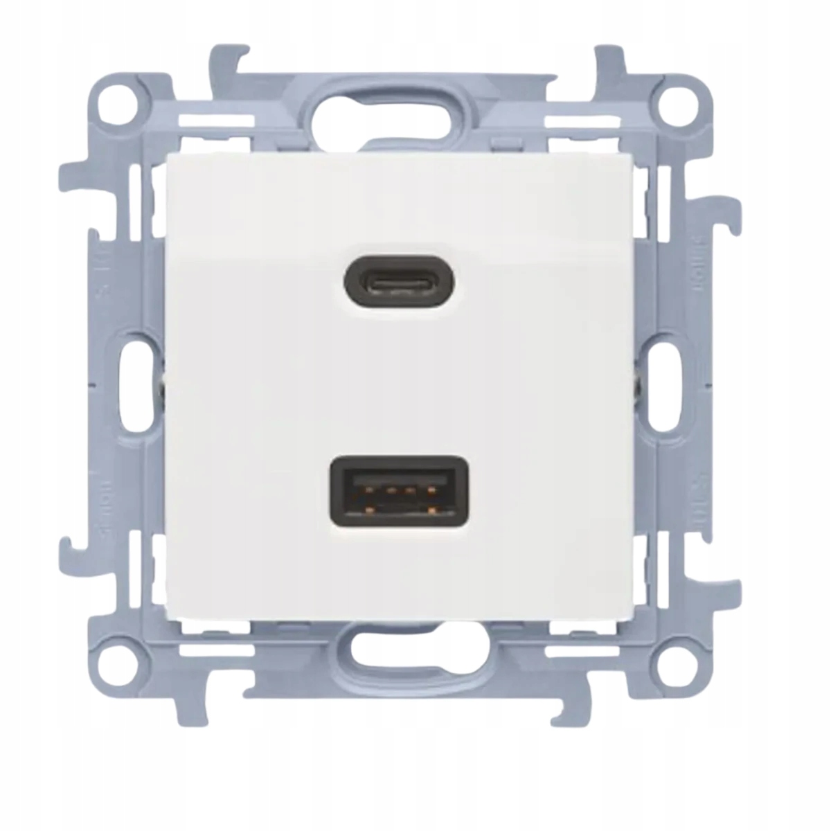 Usb nabíječka dvojitá bílá Zásuvka C+a 30W Kontakt Simon 10 CEC2CAQ.01/11