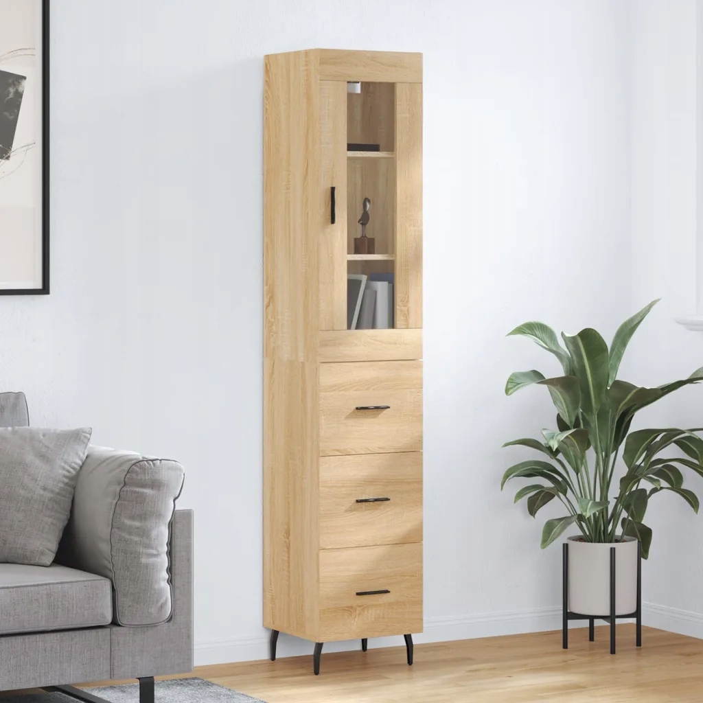 Skříň highboard dub sonoma 34,5 x 34 x 180 cm kompozitní dřevo Hnědá 319925