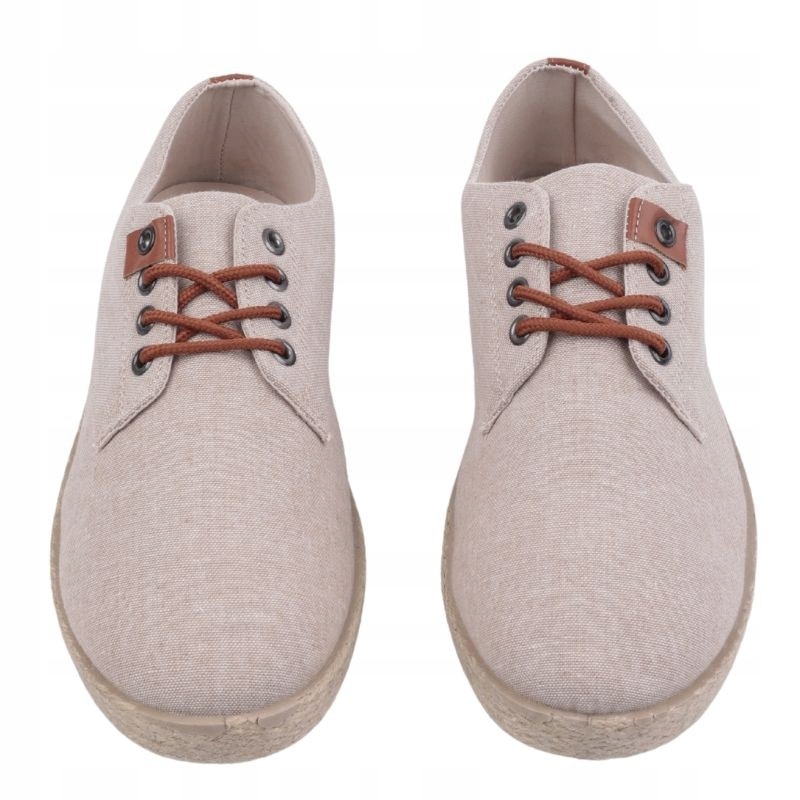 BEŻOWE TENISÓWKI MĘSKIE ESPADRYLE PŁASKIE TRAMPKI WKŁADKA EKOSKÓRA WYGODNE Rozmiar 43