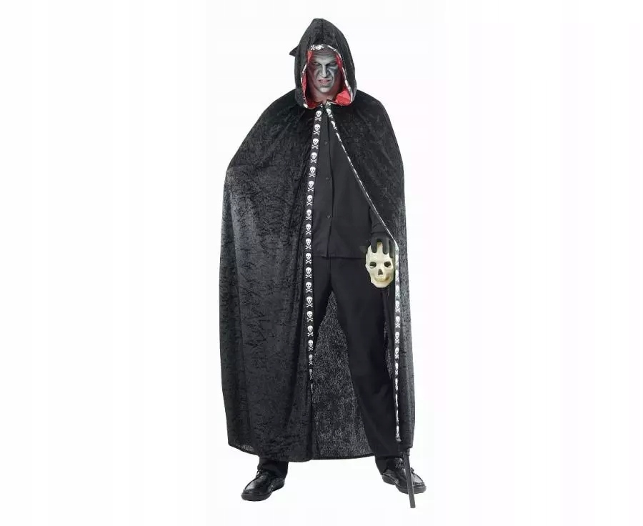 Plášť s kapucí pro dospělé černý vel