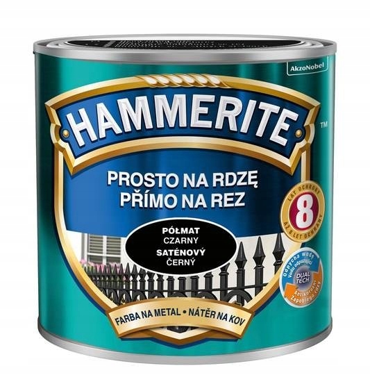 Hammerite Prosto Na Rdzę – Czarny Półmat 250ml - Antykorozyjna Farba