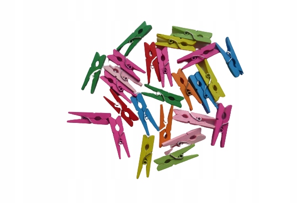 

Klamerki kolorowe mini drewniane 30mm 25 sztuk