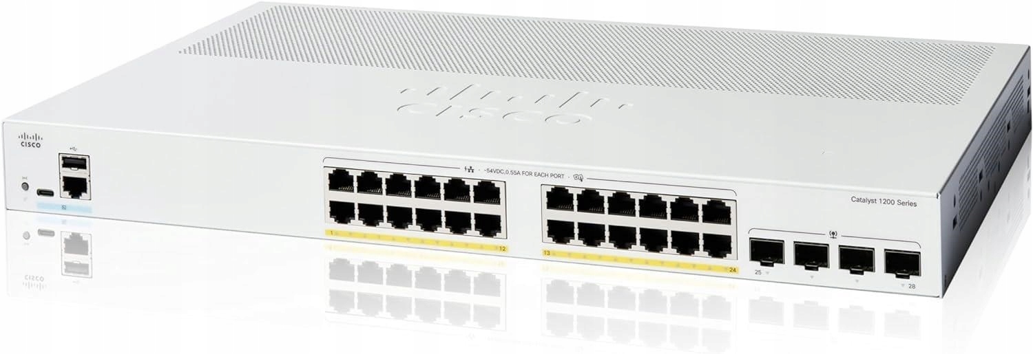 Cisco Catalyst switch C1200-24FP-4G (24xGbE, 4xSFP, 24xPoE+, 375W)…