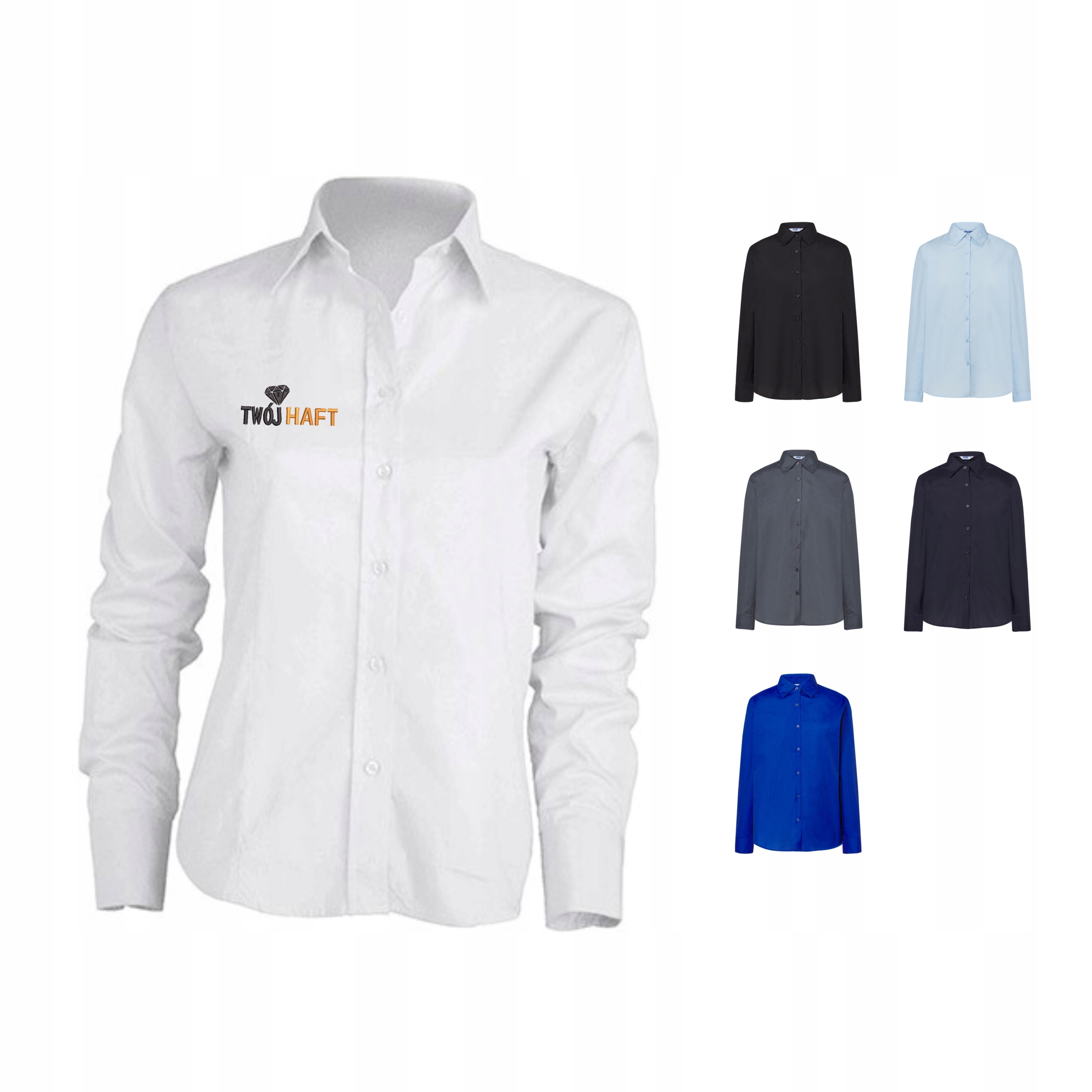 Elegantní košile s vlastní odolnou Výšivkou (ne s potiskem) a logem pro ženy S-3XL