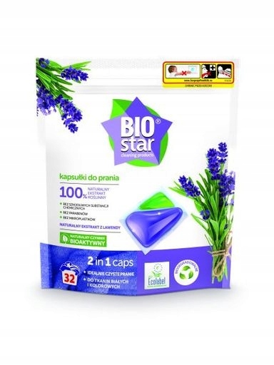 Levně 2x Biostar Kapsle 2 v 1 na praní bílého a barevného prádla 32ks