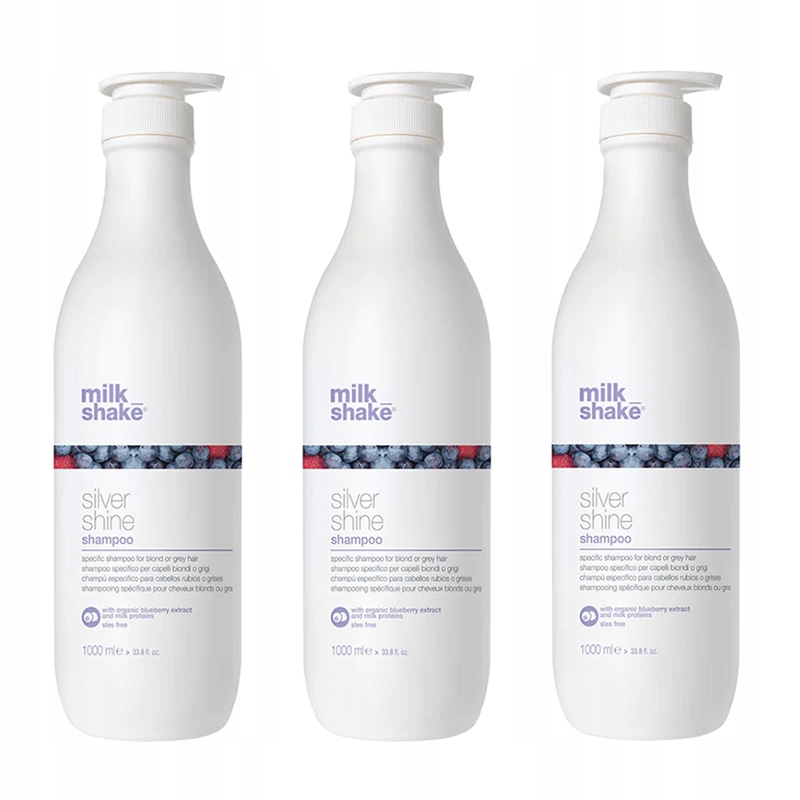 Milk Shake Silver Shine Chladivý šampon 3x 1000ml pro světlé vlasy