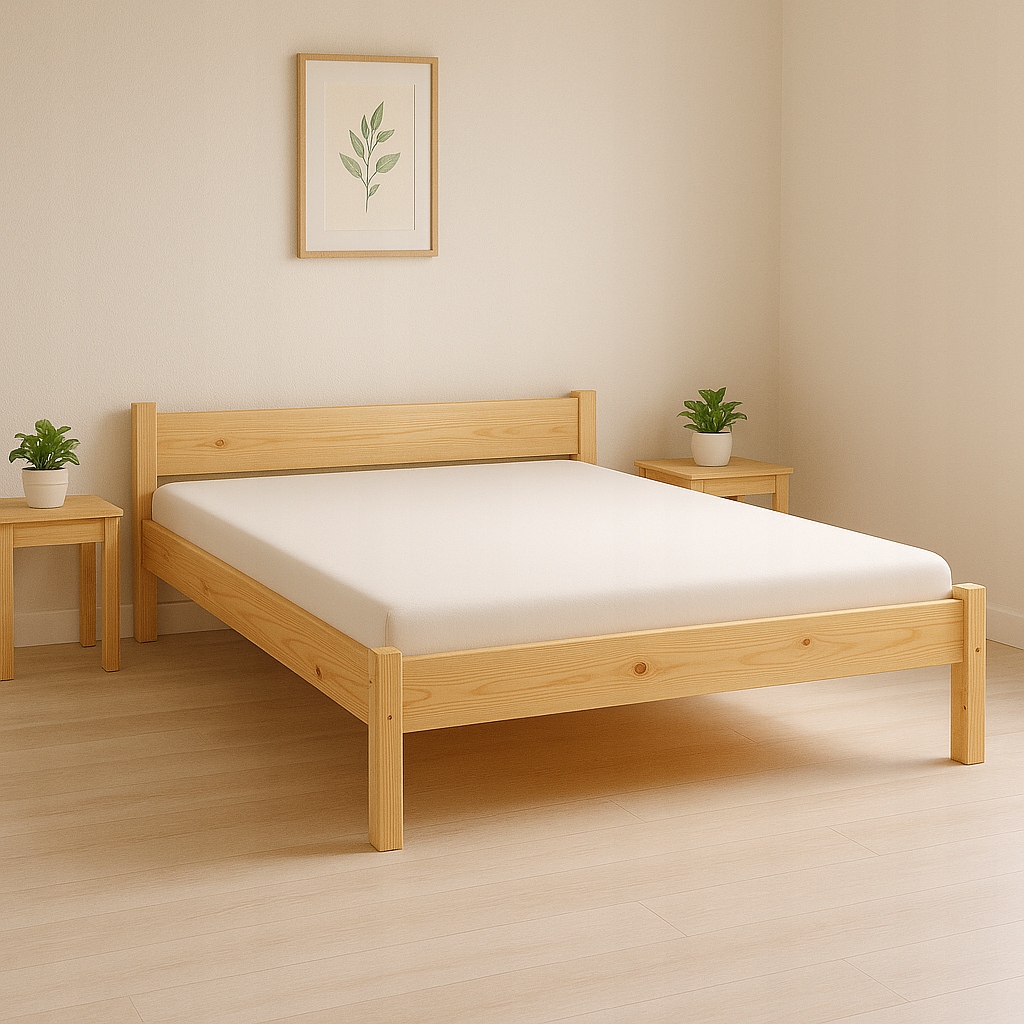 Lůžko 140x180 dřevěné, masivní, ekologické, vyvýšený rošt Výrobce Silné