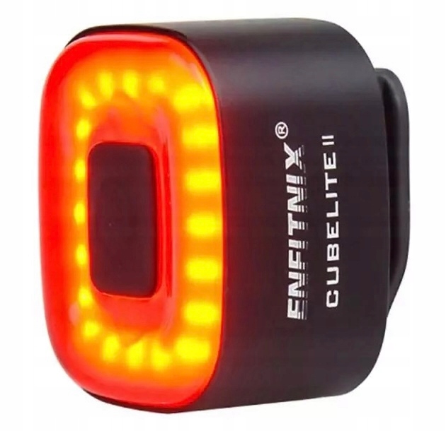 Lampka rowerowa zaawansowana Cubelite 2 Alu Cnc czujniki Stop mała lekka