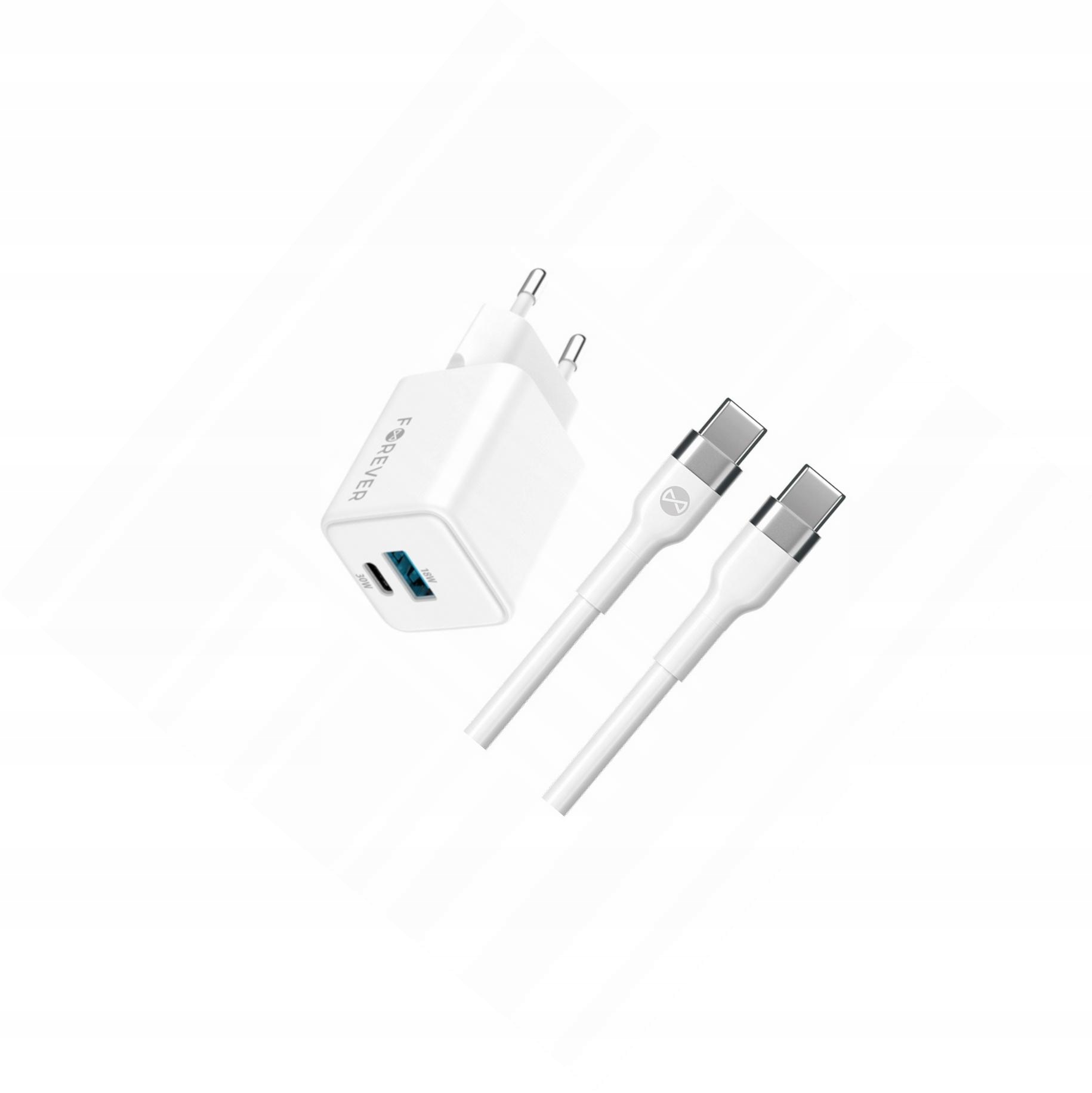 Szybka ładowarka GaN 30W 2 wejścia długim z kablem 2m do Google Pixel 6