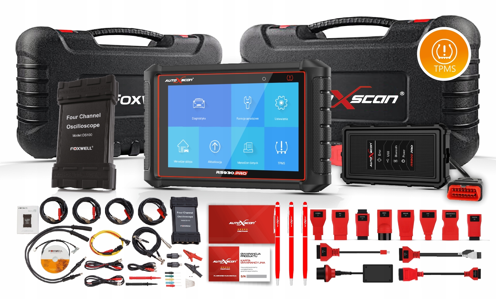 AUTOXSCAN RS930Pro TPMS + OSCYLOSKOP 4CH PL
