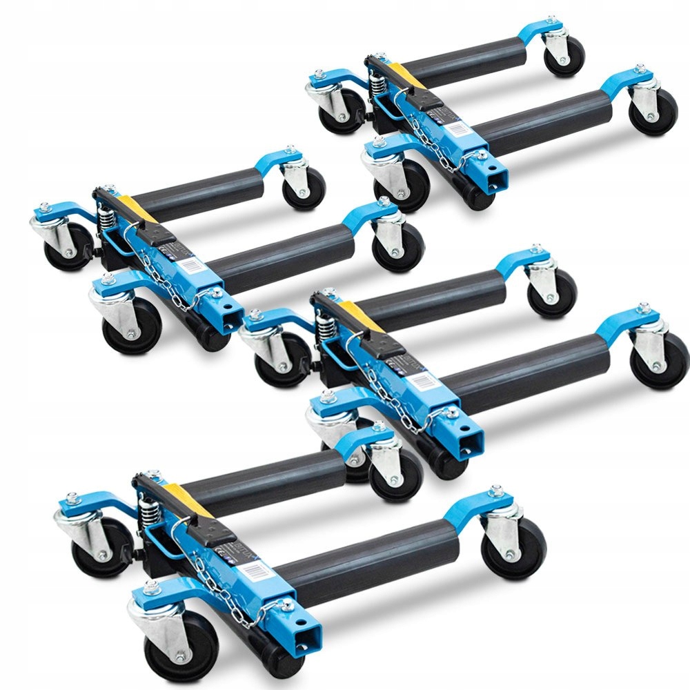 Hydraulický manévrovací vozík pod kola 4 kusy, modrý