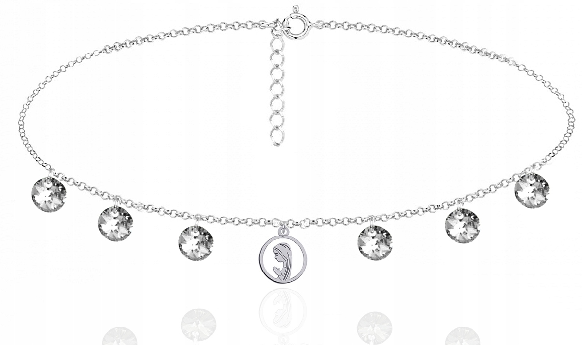 

Choker Celebrytka Swarovski Medalik Kółko Monetki