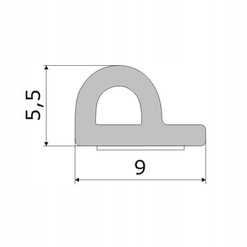 USZCZELKA Drzwi Okien SAMOPRZYLEPNA 9x5,5mm P 100m Grubość 6 mm