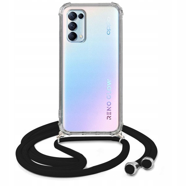 

Etui Crossbody Oppo Reno 5 5G Czarny Sznurek Case