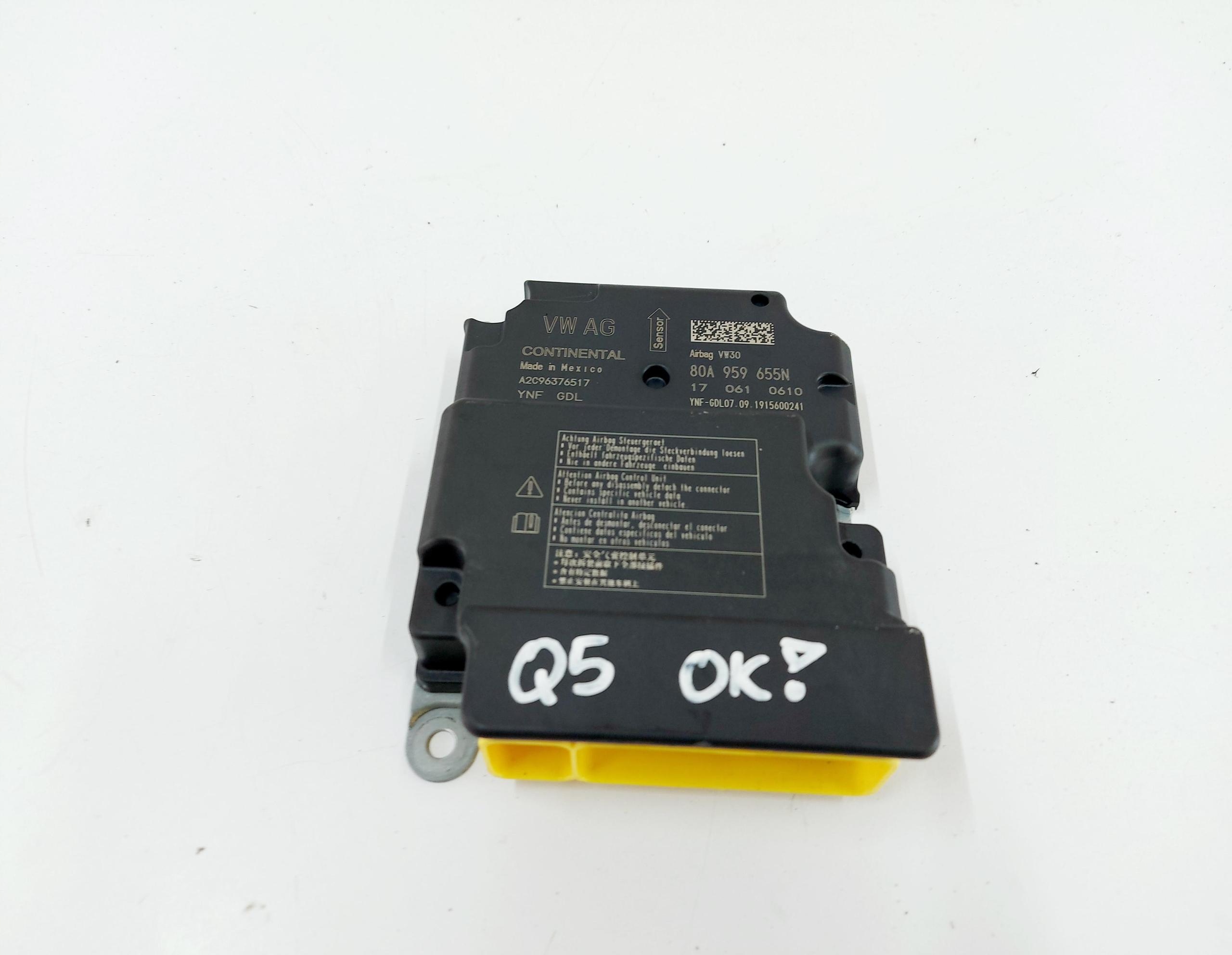 AUDI Q5 80A 19r. Moduł sensor poduszek AIRBAG ORYGINAŁ 80A959655N