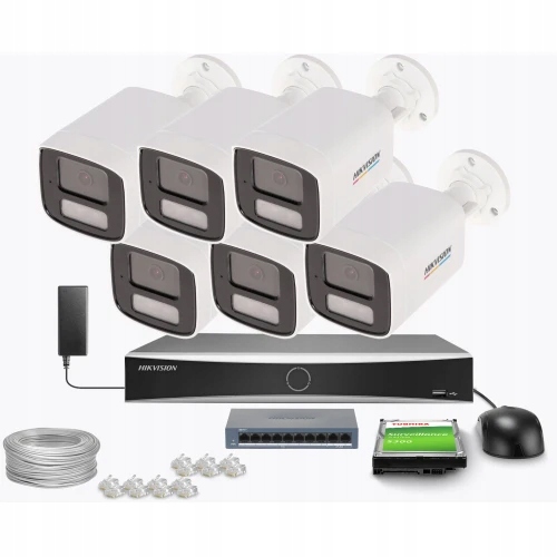 Sada na monitorovanie Hikvision 6x DS-2CD1T67G2H-LIU 2.8 mm, 6Mpx, Ir+led