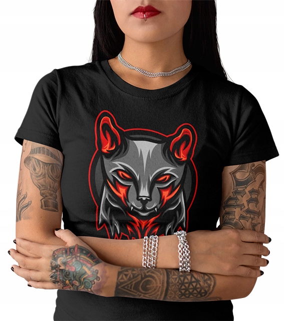 

Koszulka t-shirt Carna Damska z nadrukiem kota